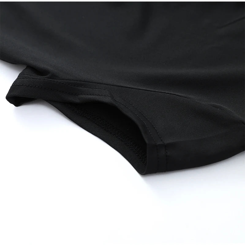 Kpop Black Hollow Out Mini Dress Women.