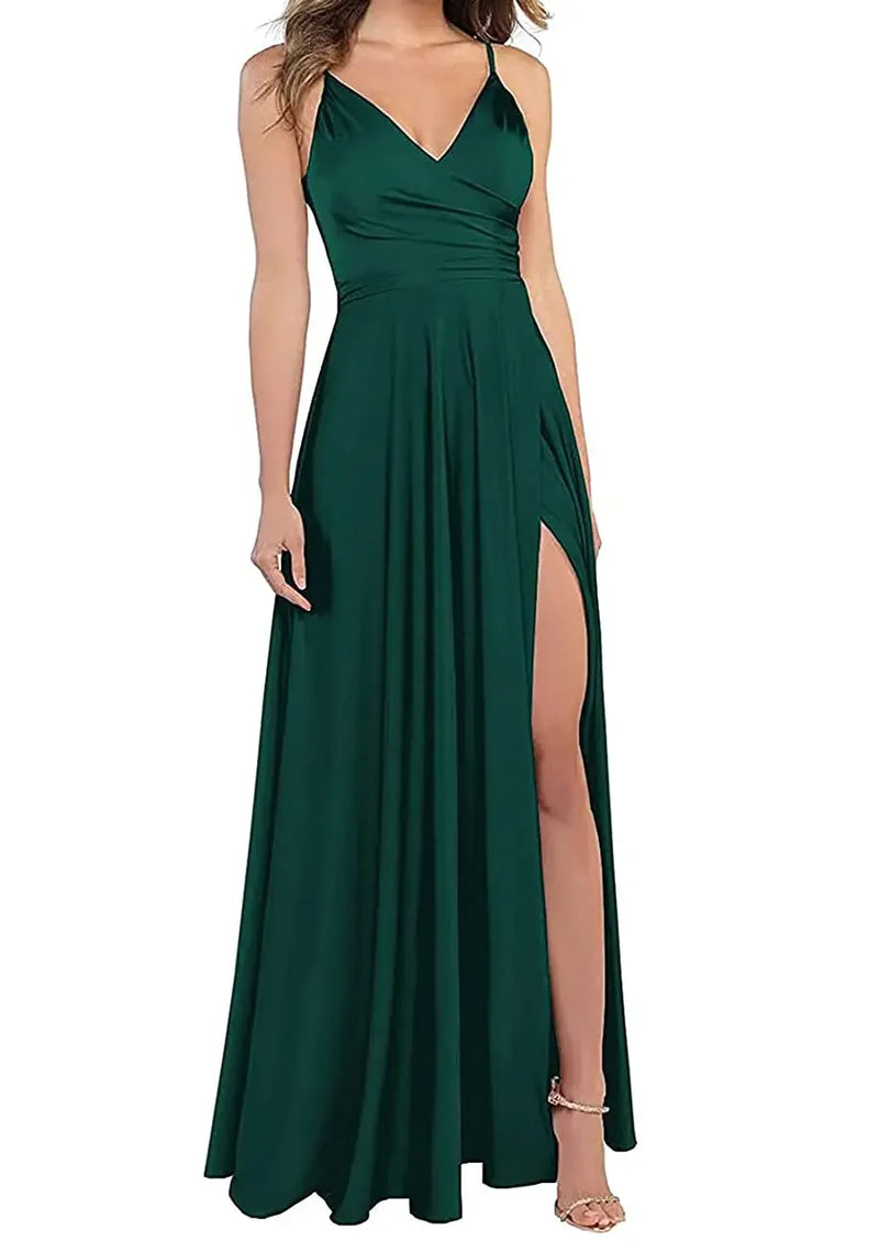 Women's A-Line Bridesmaid Dresses for Wedding Formal Satin.