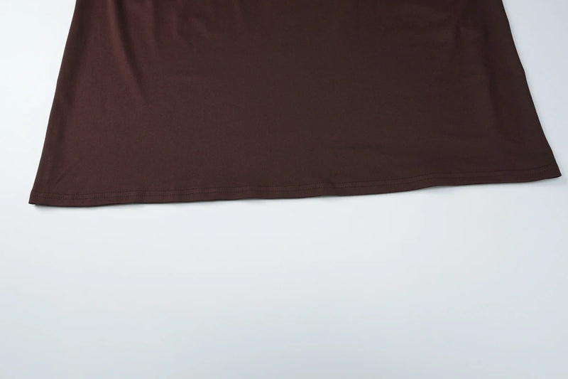 Dulzura Autumn Fashion Elegant O-Neck Long Flare Sleeve Ruched Slim Fit Ribbon.