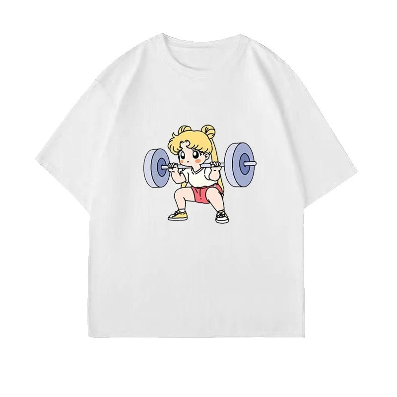 Sailor Moon Lifting Iron Fitness Women's T-Shirt.