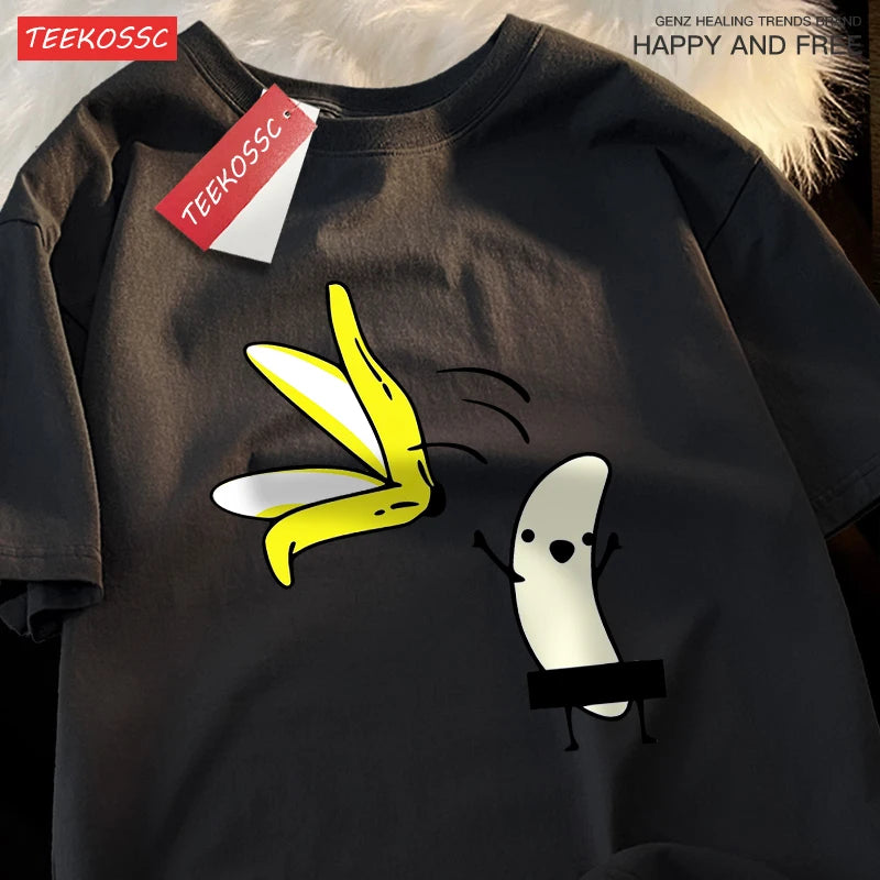 Remove Banana Peels Men Women T-Shirts Oversized Tshirt Cotton Summer.