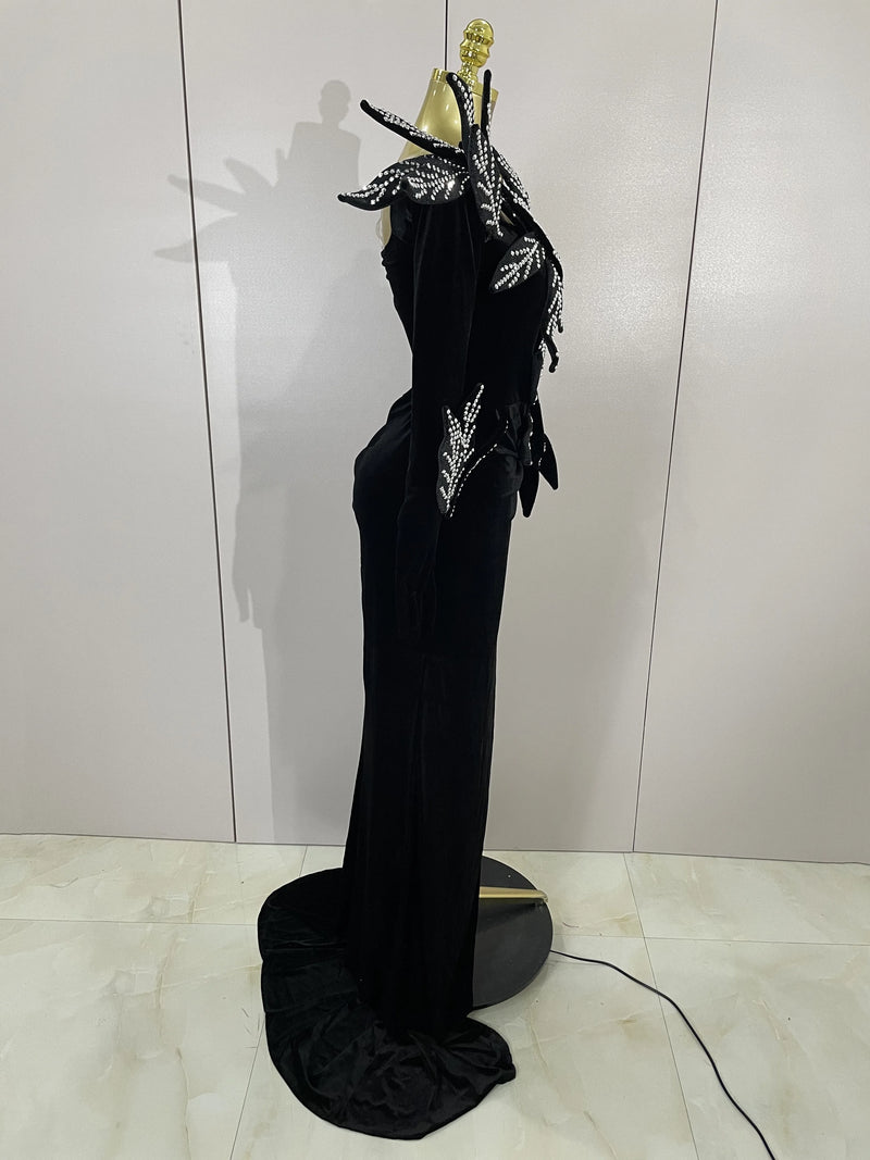Women Chic Birthday Banquet Show Host Nightclub Stage Wear.