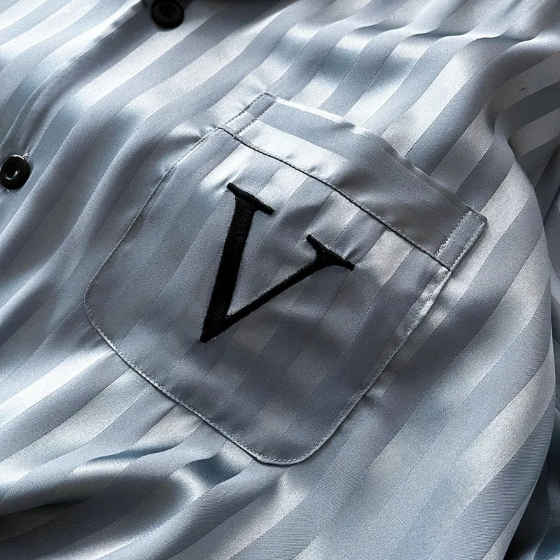 Spring Summer New Men 3pcs Pajamas Set.