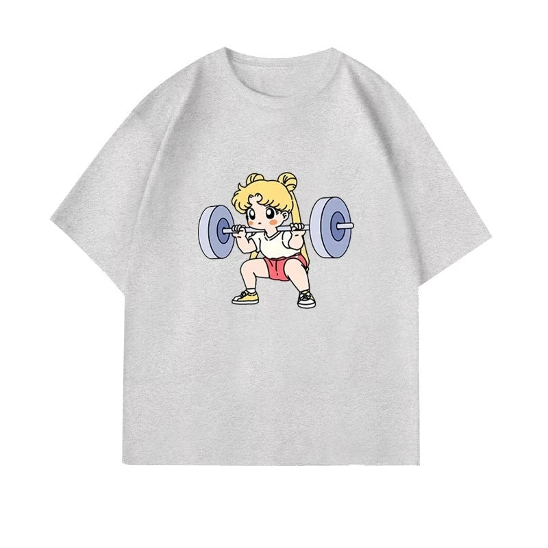 Sailor Moon Lifting Iron Fitness Women's T-Shirt.