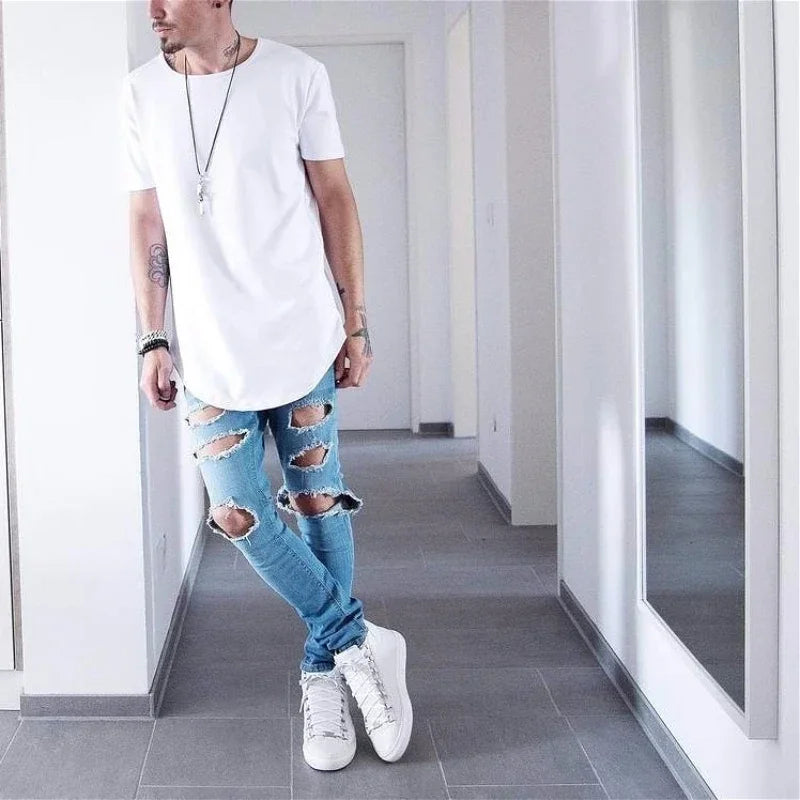 MRMT High Street Arc Hem Mens T Shirt High Quality Cotton Men T-Shirt.