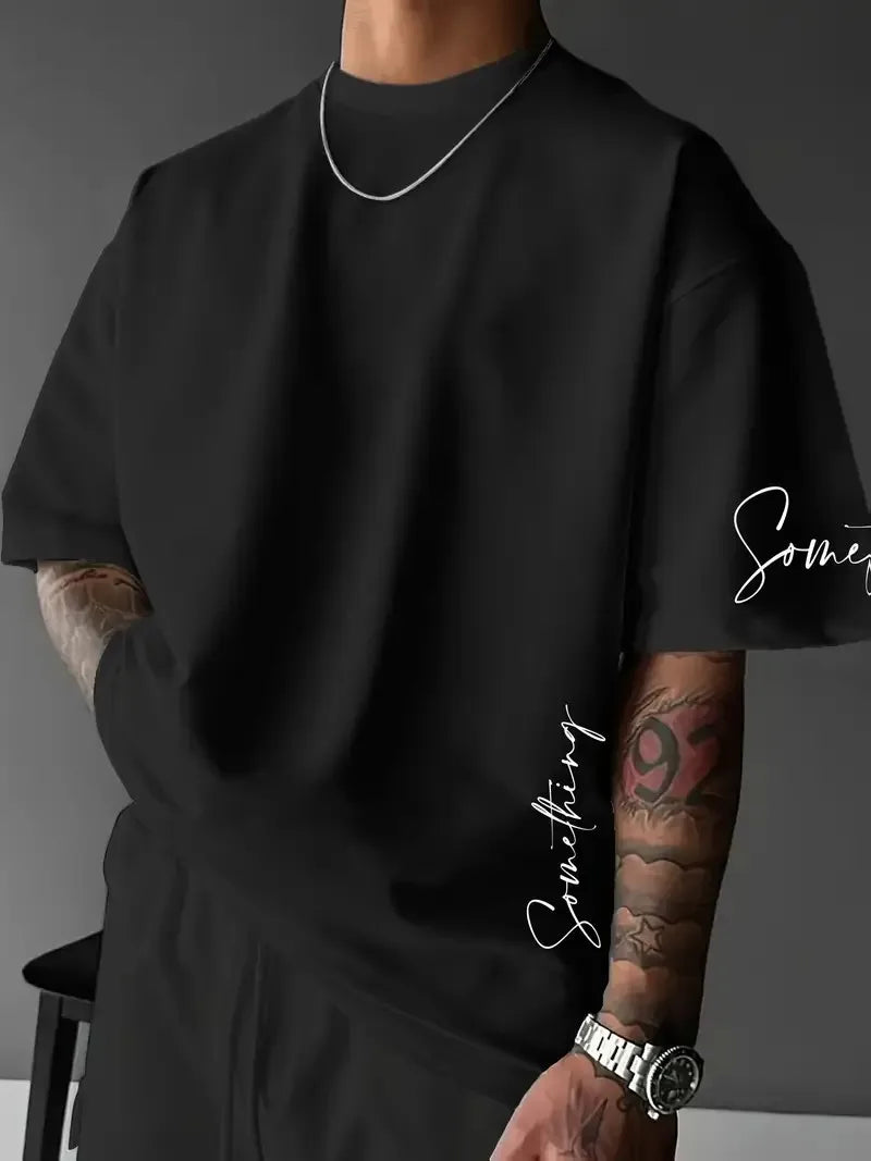 Men’s T-shirt features a casual fashionable comfortable soft and breathable 3D.