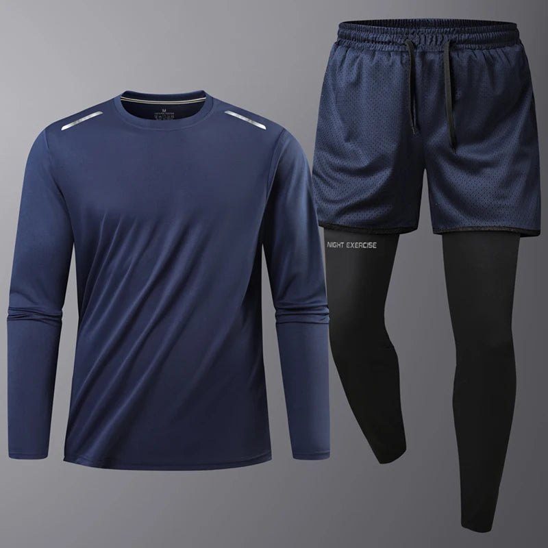 Men Long Sleeve Quick Drying Tracksuit Breathable Outdoor Sports Hiking.