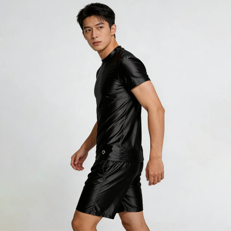 Men's spring and summer new pajamas two-piece.