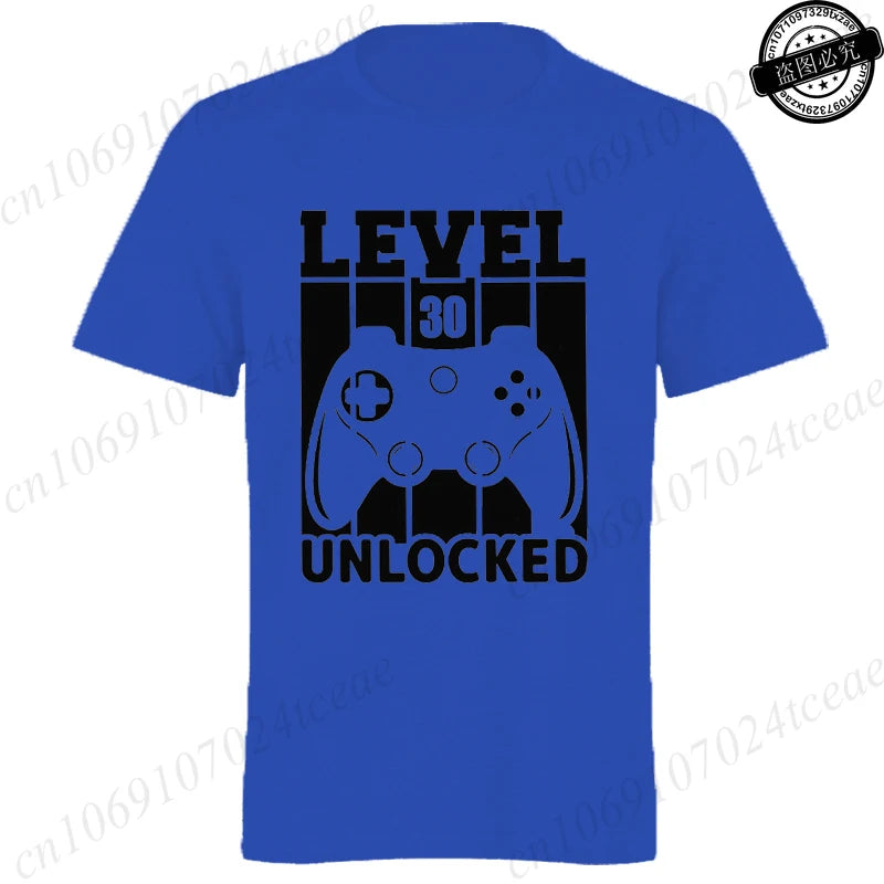 Men's Casual LEVEL 30 UNLOCKED Graphic T-Shirts.