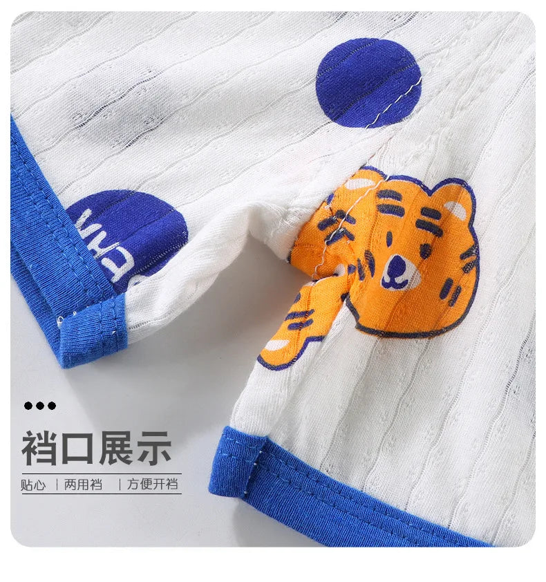 Kids Sleeveless Set Summer Cotton Girls' Shorts Pajamas Korean Style Boys.