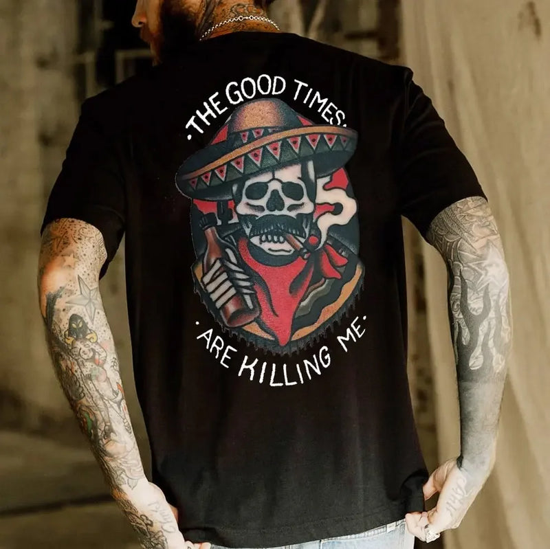 Men's Summer 3D Printing Material Graphic Short-sleeved T-Shirt.