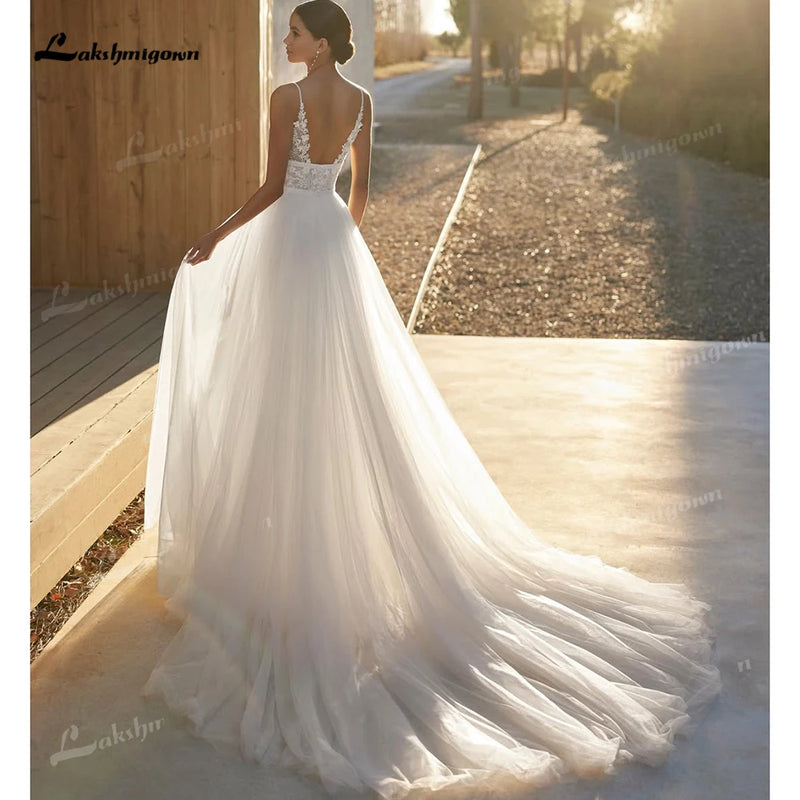 Women’s Lakshmigown Lace Applique Boho Wedding Dress.