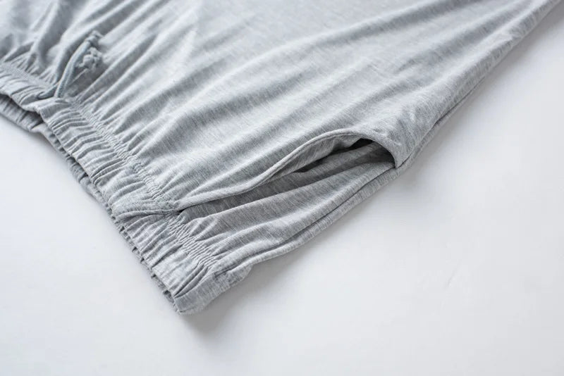 Modal Cotton Pajamas Suit Summer Men's Thin Loose Short-sleeved Shorts.