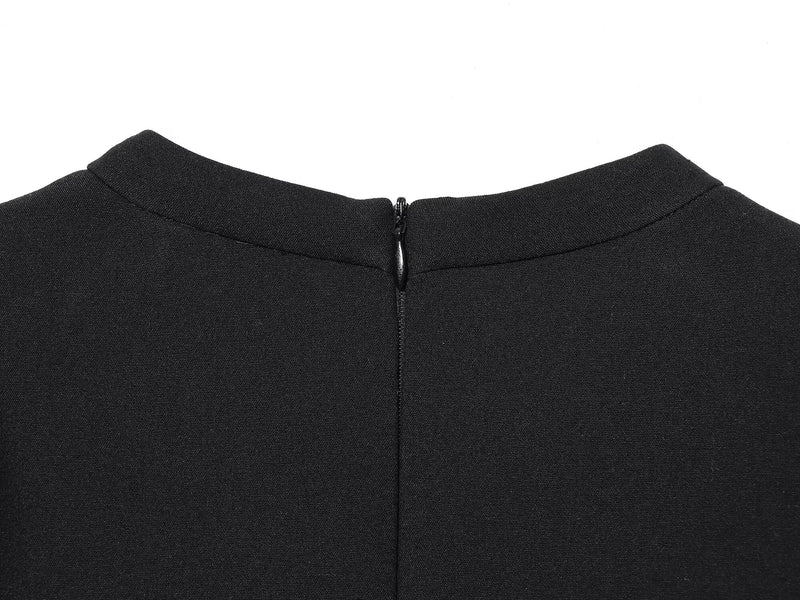 Women’s New Fashion O-Neck Puff Sleeve Short Dress.