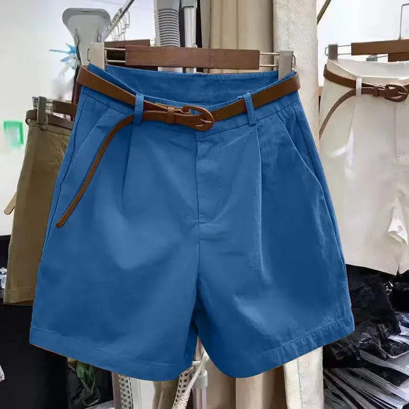 Korean Fashion Cotton Shorts Summer New Loose Casual High-waisted.