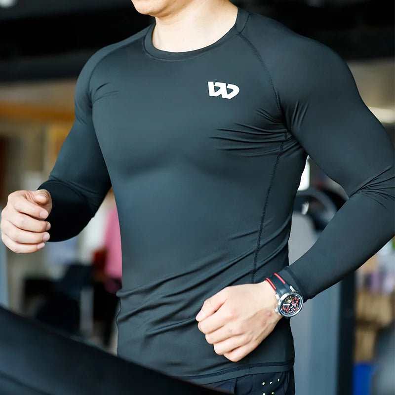 WEST BIKING 5Pcs Sport Suits Men's Compression Pants Top Shirt Long Sleeve.