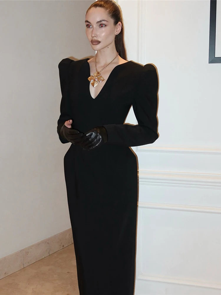 Kliou Casual Elegant Long Dresses Woman.