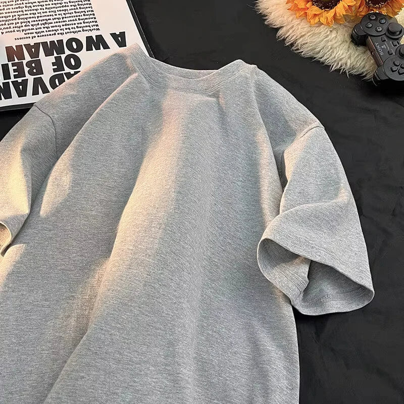 Summer Pure Cotton Men's and Women's Casual Sports Loose Soft Short-sleeved.
