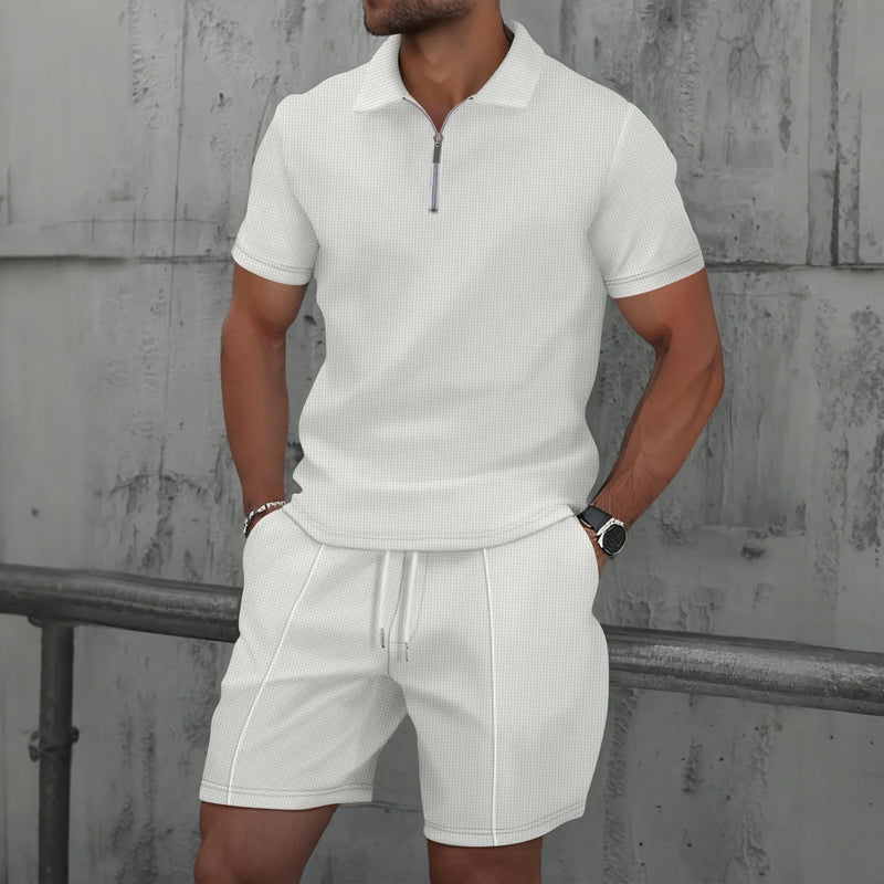 Men Europe and the United States new summer Waffle solid color.