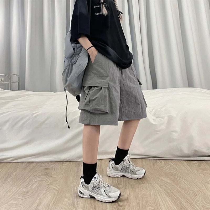 Men Summer High Waist Cargo Shorts American Style Streetwear Summer.