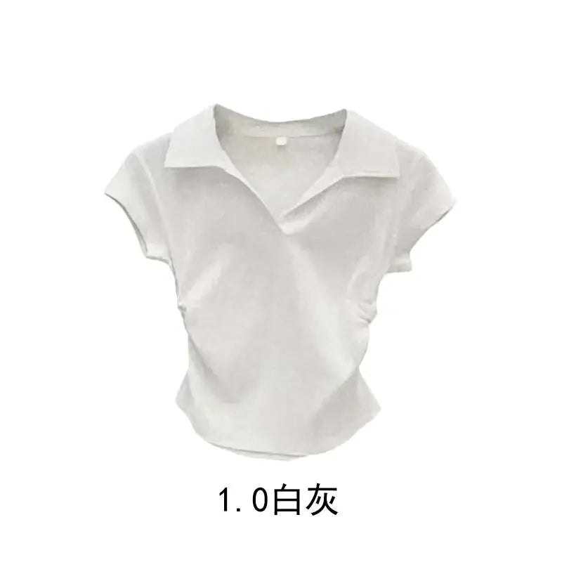 Cotton Summer Sexy Women's T Shirt Skinny Slim Basic Solid Crop.