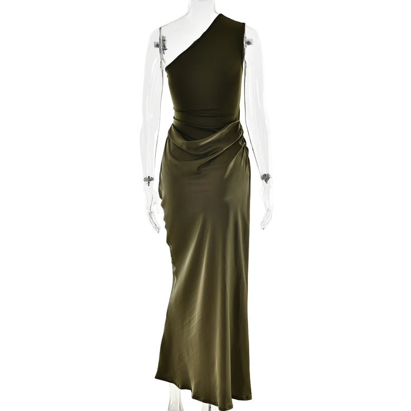 Women’s Maxi Dress Brown Sleeveless Evening Dress.