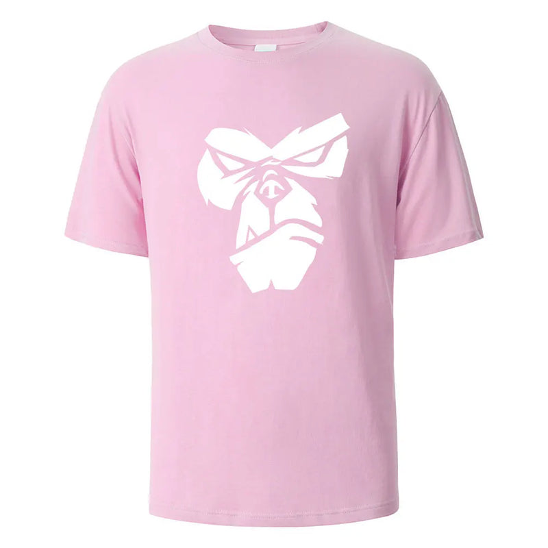 Gorilla Face Funny Print T-Shirt Summer Tees For Men Women.