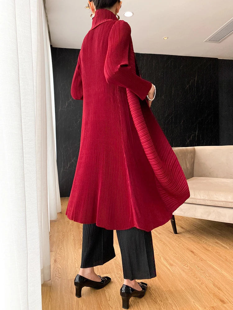 Miyake Pleated Women's Long Jacket.