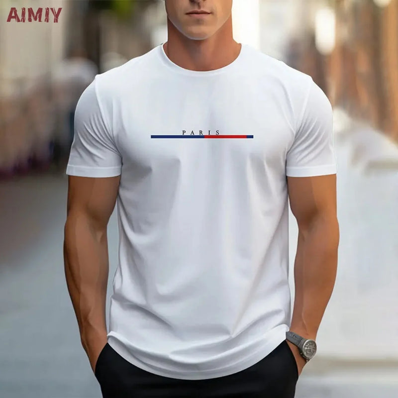 Man T-Shirt Casual Oversized Sports Loose Plus Milano Print Clothing Comfortable.