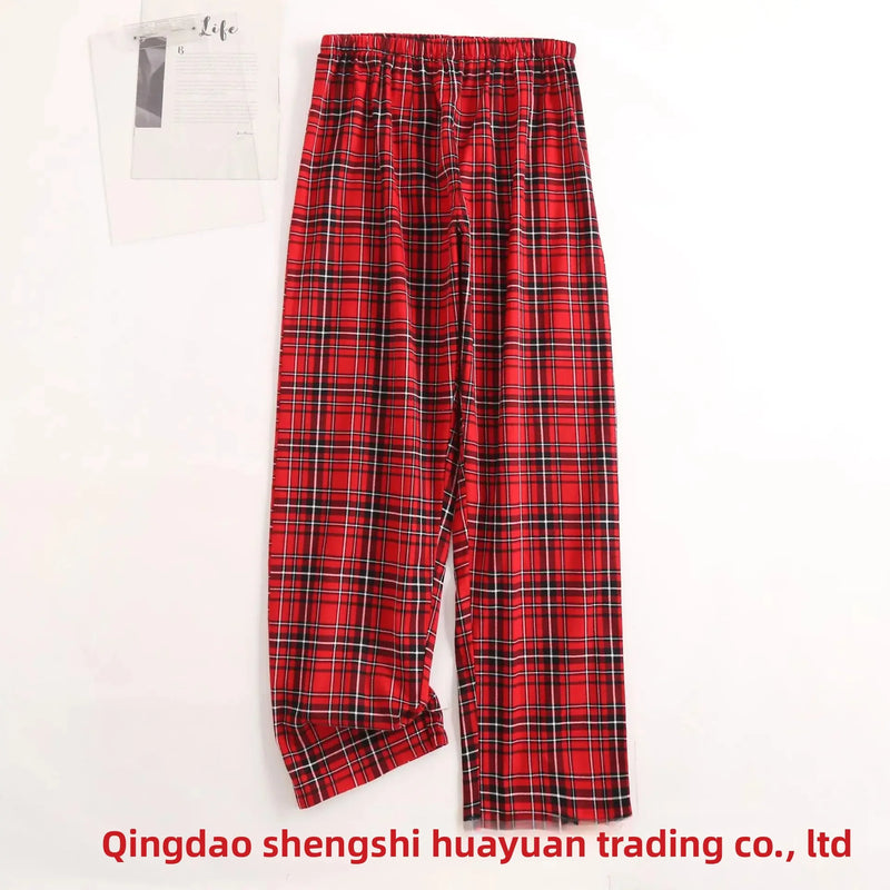 Loose Pure Cotton Long Sleeve Long Pants Sleepwear for Men And Women.