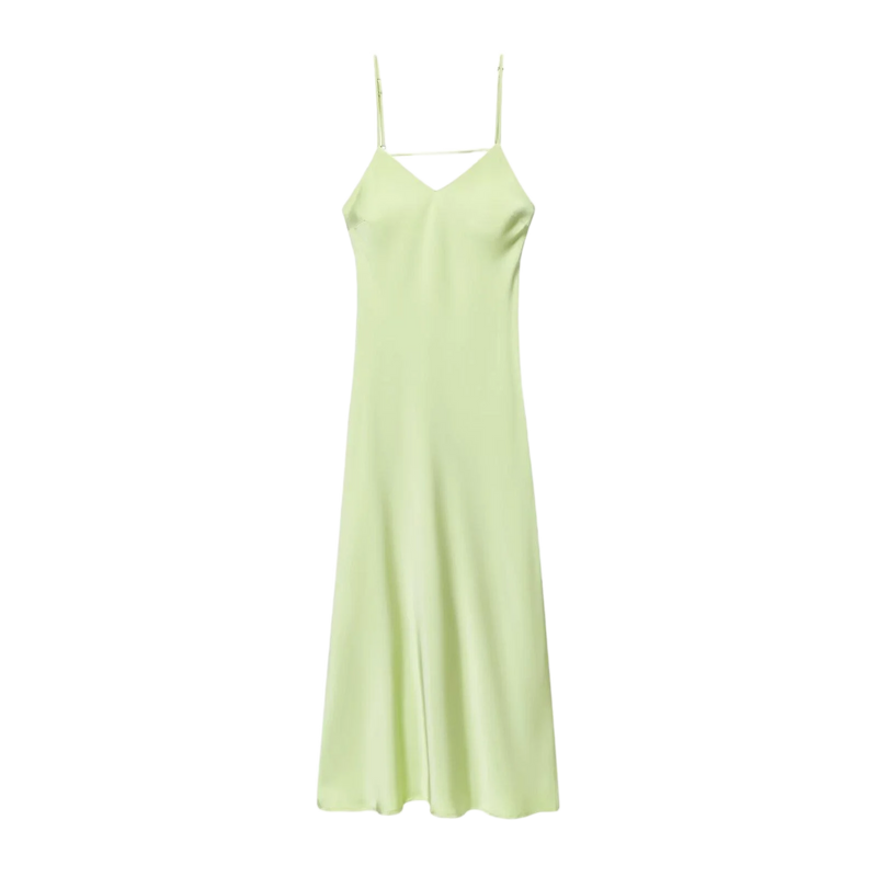 Sexy Chic Satin Women Party Dress V Neck Backless Long Eevning Club Dress.