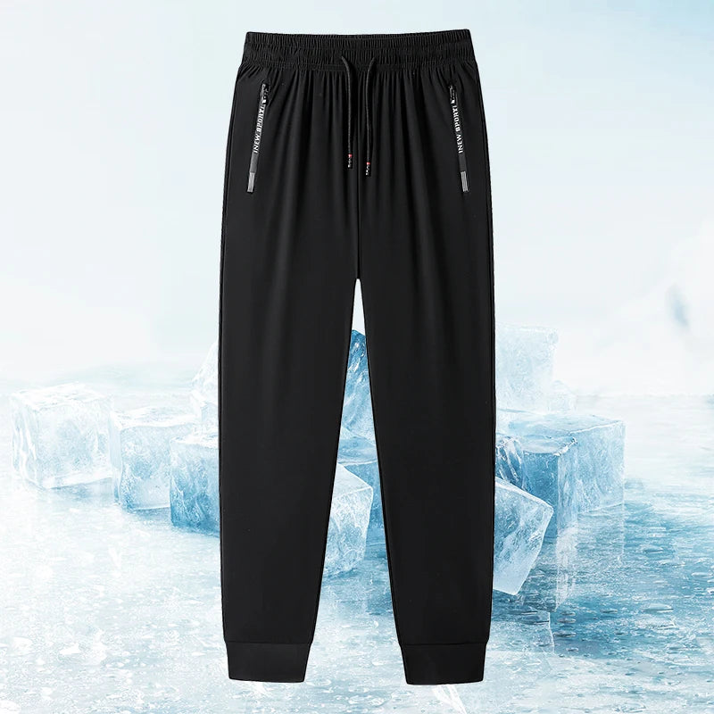 Men's Fitness Pants Zippered Pockets Stretch Sports Pants Running Daily Wear.