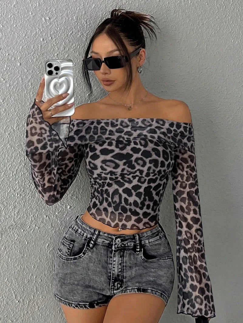 Sexy Women T-shirt Autumn New Streetwear Fashion Long Sleeves O-Neck.