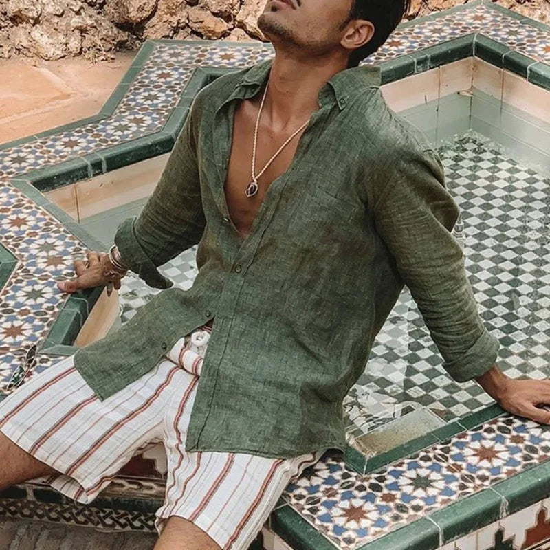 Men's Shirt Long Sleeve Regular Fit Men Casual Oversized Loose.