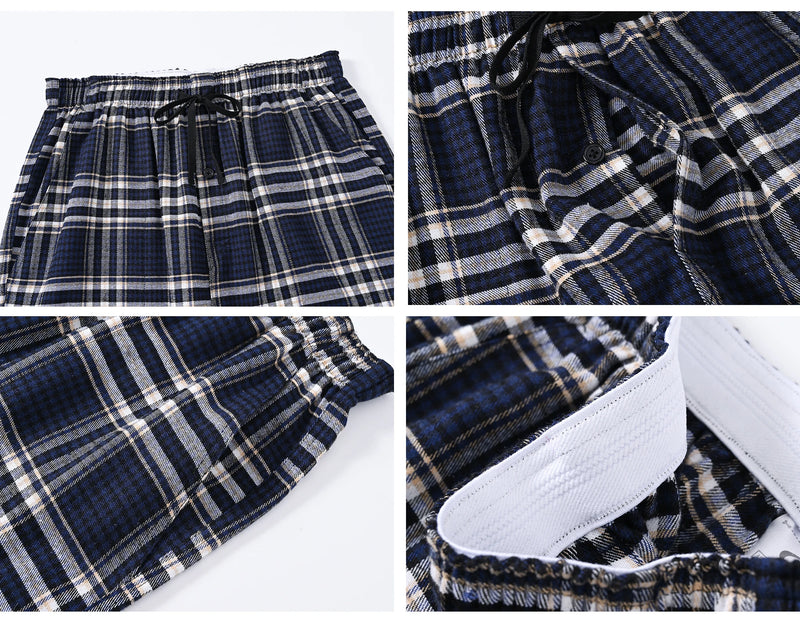 3Pcs Men's Plaid Pajama Sleeping Pants.