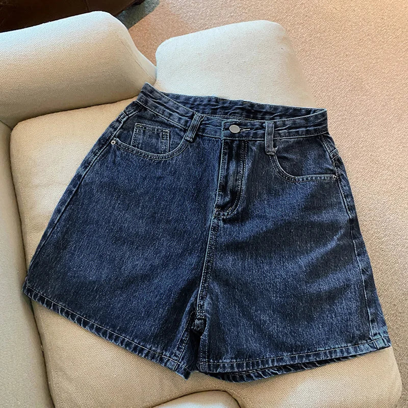 Women High Waist Denim Shorts Summer Chic Streetwear Female.