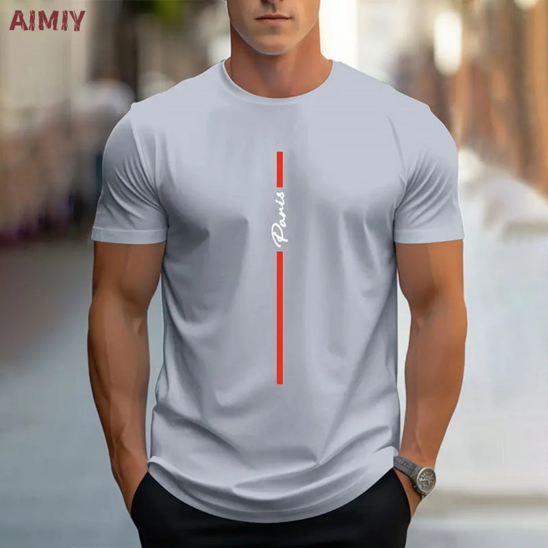 Man T-Shirt Casual Oversized Sports Loose Plus Milano Print Clothing Comfortable.