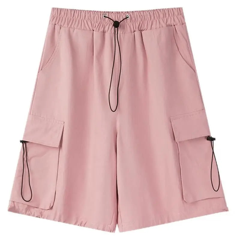 Men Summer High Waist Cargo Shorts American Style Streetwear Summer.