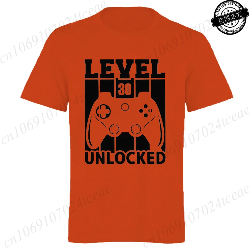 Men's Casual LEVEL 30 UNLOCKED Graphic T-Shirts.