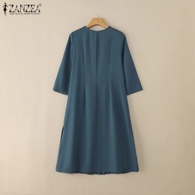 Women's Pleated Midi Dress.