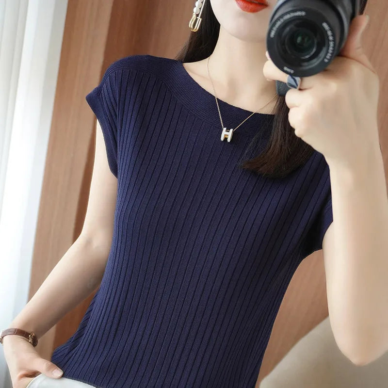 Spring Summer T-shirt Women Short Sleeves Slim.