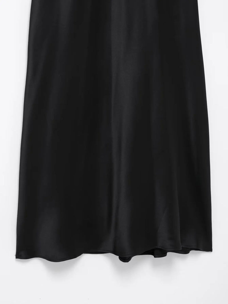 Women’s Sexy V Neck Satin Long Dress.