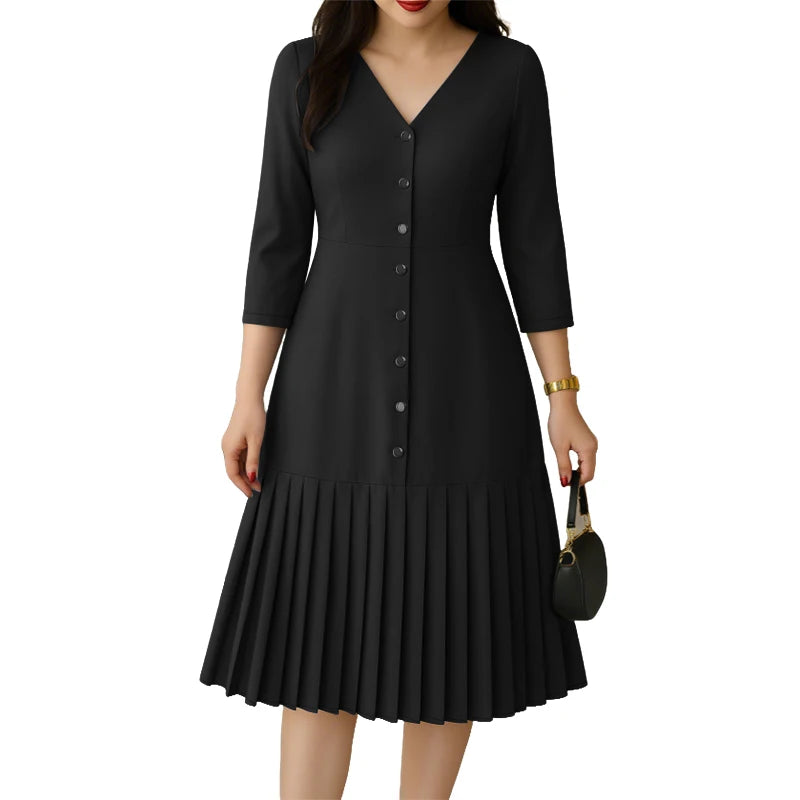Women's Pleated Midi Dress.