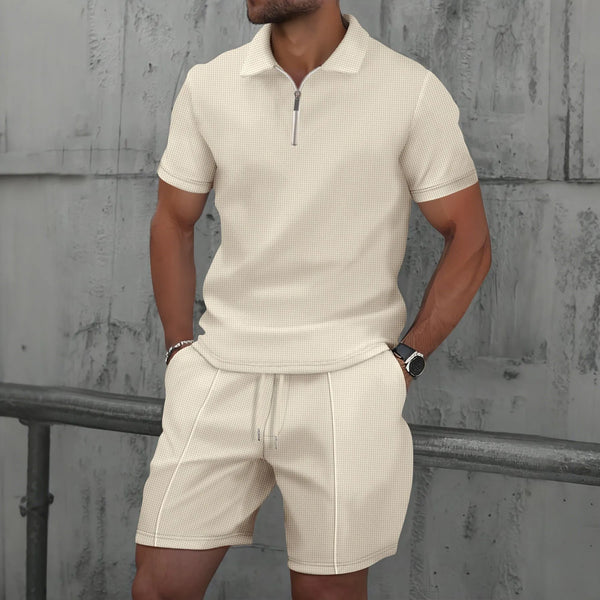 Men Europe and the United States new summer Waffle solid color.