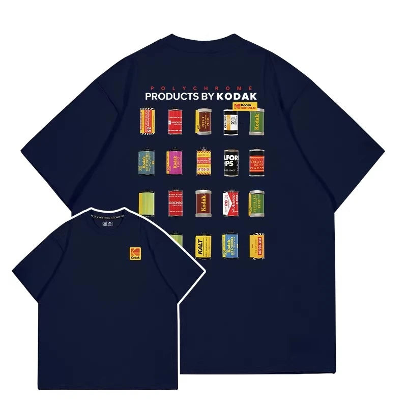 Kodak's new retro-style film print men's T-shirt pure cotton.