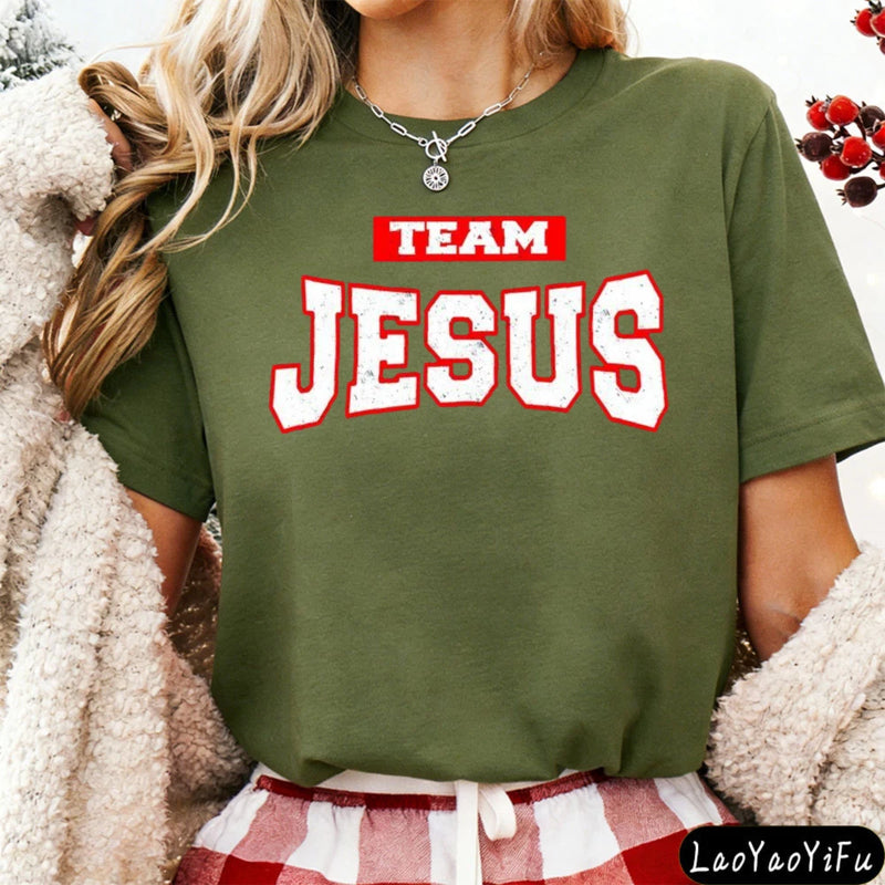 Vintage Team Jesus Funny Christian T-Shirt Christian Faith Unisex Clothing.