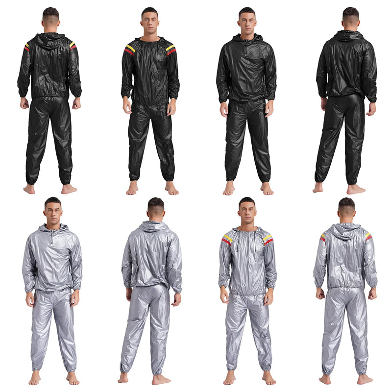 Mens Pullover Style PVC Sweating Suit for Boxing Gym Workout Fitness.