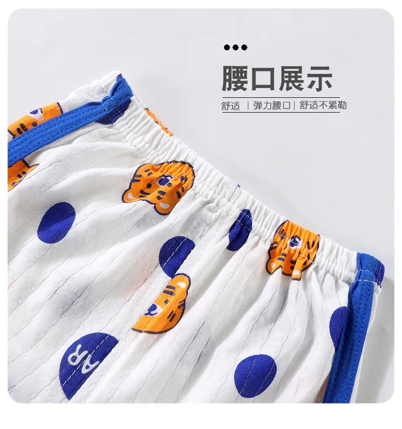Kids Sleeveless Set Summer Cotton Girls' Shorts Pajamas Korean Style Boys.
