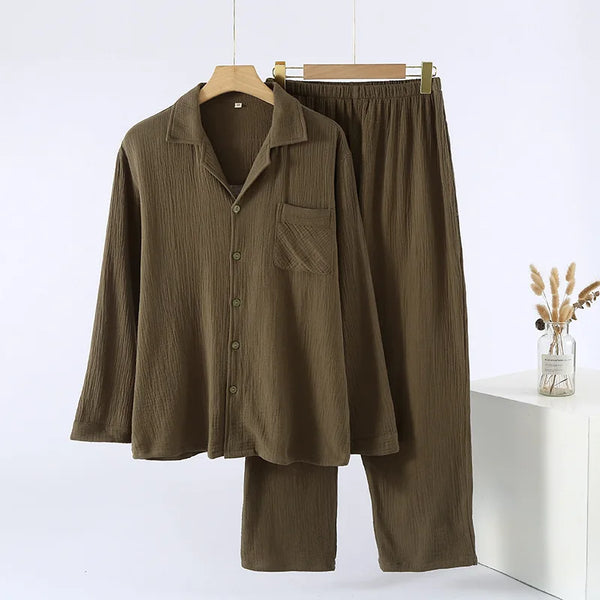 Men's Sleepwear Clothes for Spring and Autumn Cotton.