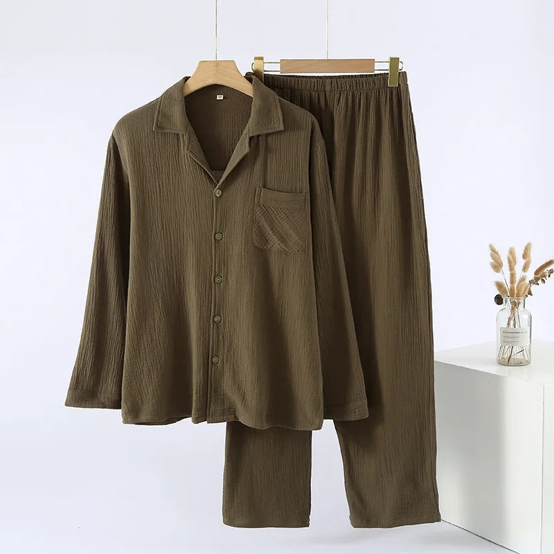Men's Sleepwear Clothes for Spring and Autumn Cotton.